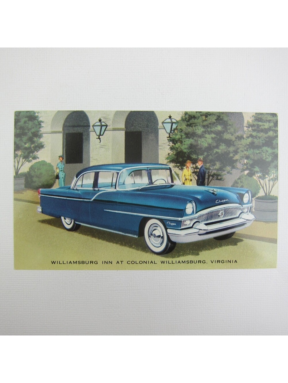 Packard Clipper DeLuxe Auto Postcard Williamsburg Inn VA Vintage 1950s UNPOSTED